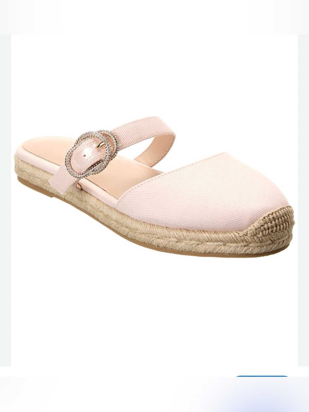 STUART WEITZMAN Pink Crystal Buckle Espadrille Mule size 11